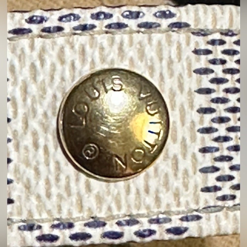 Auth🍀Louis Vuitton cream & Black Demier Azure Bracelet *W/ LV dust bag -EUC- - Picture 12 of 14